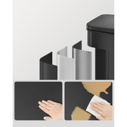 Skraldespand 40 liter - pedalspand med soft close l�g - sort