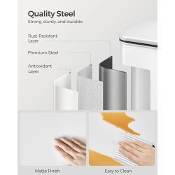 Skraldespand 40 liter - pedalspand med soft close l�g - hvid