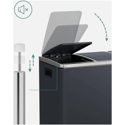 Skraldespand - pedalspand med soft close l�g - 54L (3x18) antracit gr�