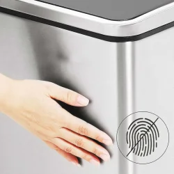 Skraldespand - pedalspand med soft close l�g - 2x30L s�lv