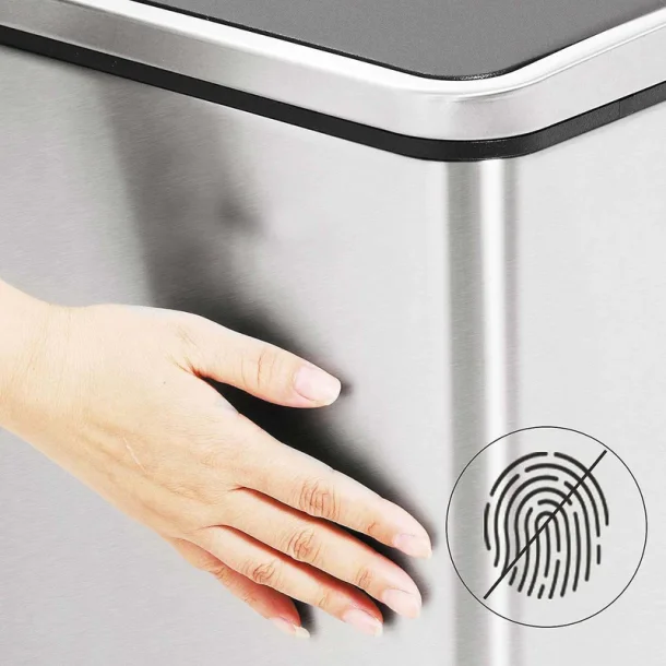 Skraldespand - pedalspand med soft close l�g - 2x30L s�lv