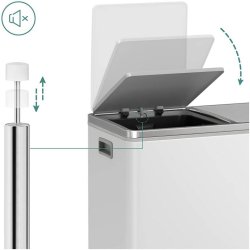 Skraldespand - pedalspand med soft close l�g - 2x30L hvid