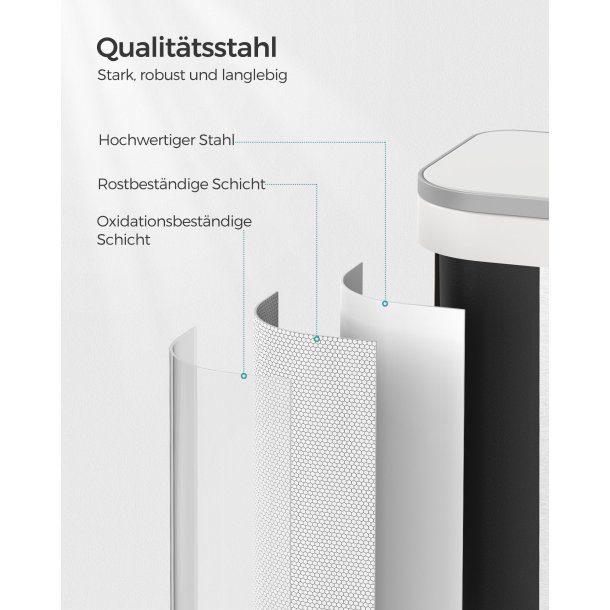 Skraldespand 20 liter - pedalspand med soft close l�g - hvid