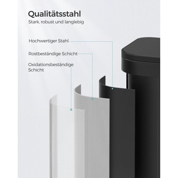 Skraldespand 20 liter - pedalspand med soft close l�g - sort