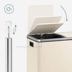 Skraldespand - pedalspand med soft close l�g - 2x30L creme