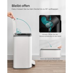 Skraldespand 20 liter - pedalspand med soft close l�g - hvid