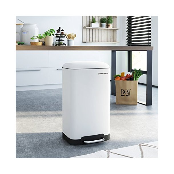 Pedalspand - skraldespand med soft close l�g - 30L hvid