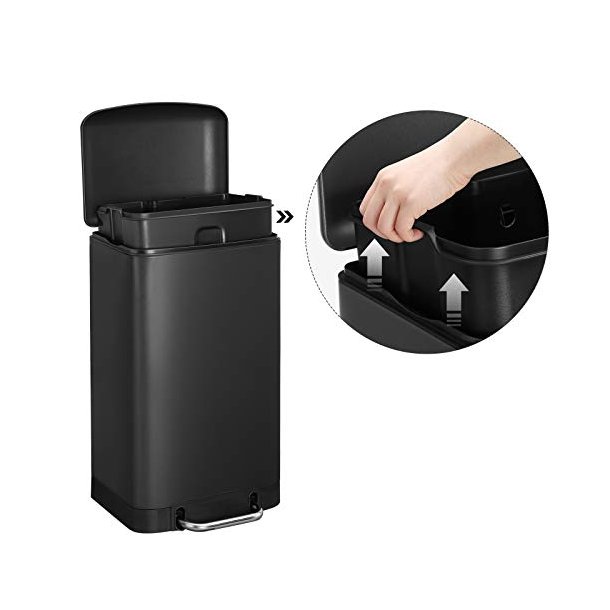 Pedalspand - skraldespand med soft close l�g - 30L sort