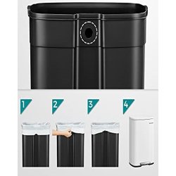 Skraldespand - pedalspand med soft close l�g - 50L hvid