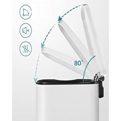 Skraldespand - pedalspand med soft close l�g - 50L hvid