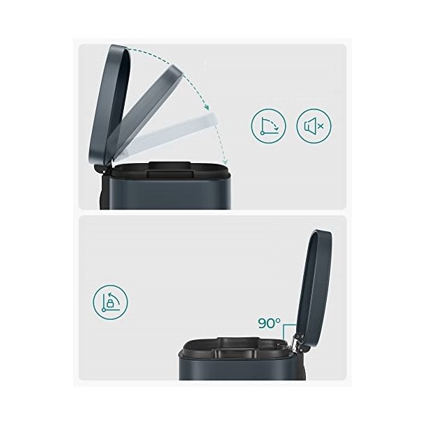 Skraldespand - pedalspand med soft close l�g - 30L m�rkegr�