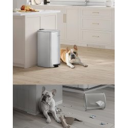 Pedalspand 30 liter - skraldespand med soft-close l�g - s�lv