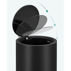 Pedalspand 3L - skraldespand med soft-close l�g - sort metal