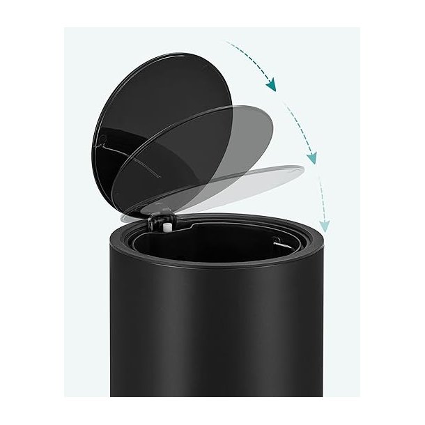 Pedalspand 3L - skraldespand med soft-close l�g - sort metal