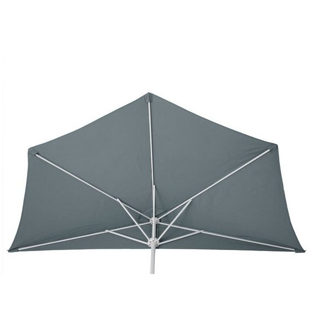 Halvrund parasol med fod - balkonparasol - antracit 270 x 135 cm