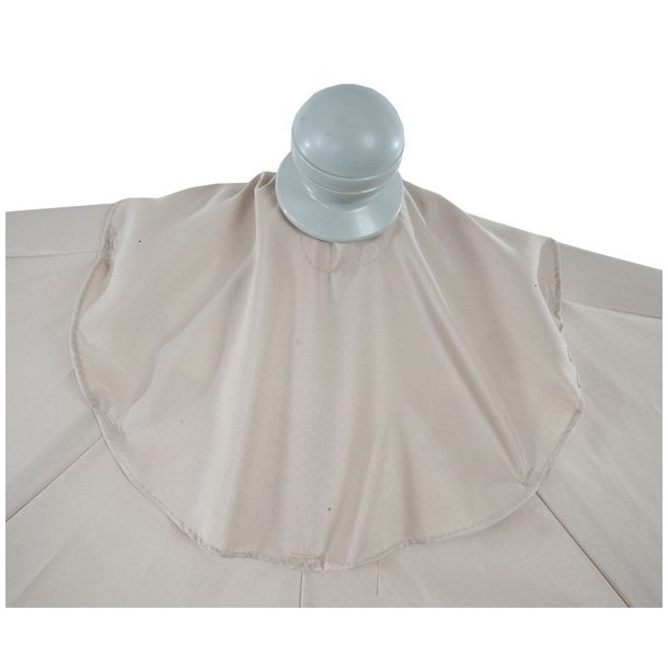 Halvrund parasol med fod - balkonparasol - creme 270 x 135 cm
