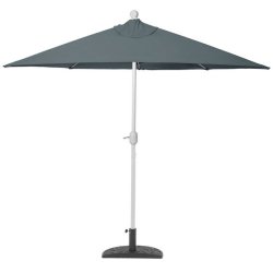 Halvrund parasol med fod - balkonparasol - antracit 300 x 145 cm