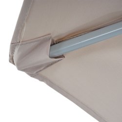 Halvrund parasol med fod - balkonparasol - creme 300 x 145 cm