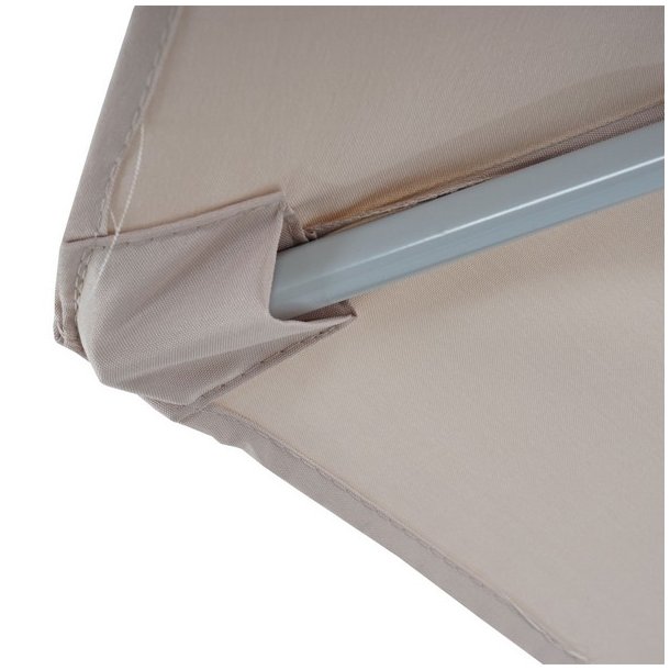 Halvrund parasol med fod - balkonparasol - creme 300 x 145 cm