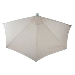 Halvrund parasol med fod - balkonparasol - creme 300 x 145 cm