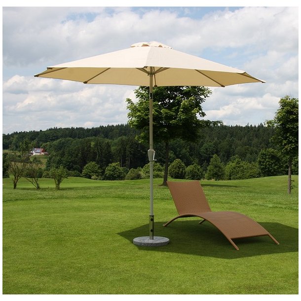 Haveparasol i aluminium med knk/vip 300cm - creme