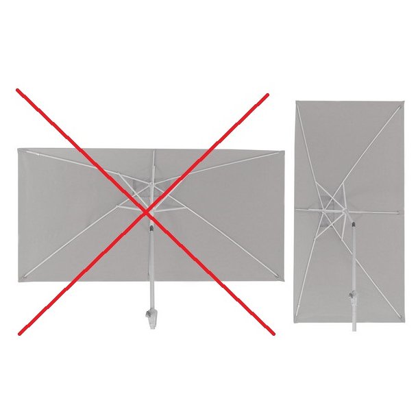 Parasol i aluminium med knk/vip 2x3M - bordeaux