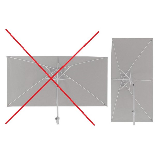 Parasol 2 x 3 meter i aluminium med knk/vip - creme