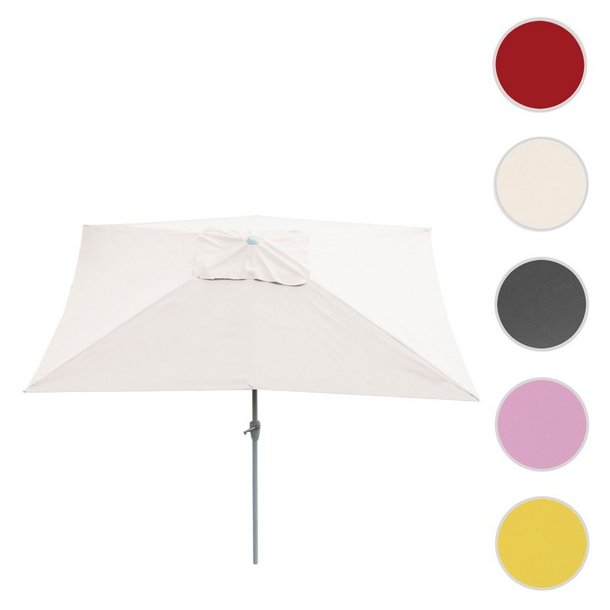 Parasol 2 x 3 meter i aluminium med knk/vip - creme