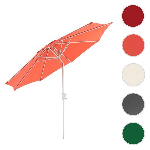 Haveparasol i aluminium med knk/vip 270 cm - orange parasol