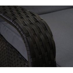 Polyrattan aluminium solseng - sort luksus solvogn og liggestol