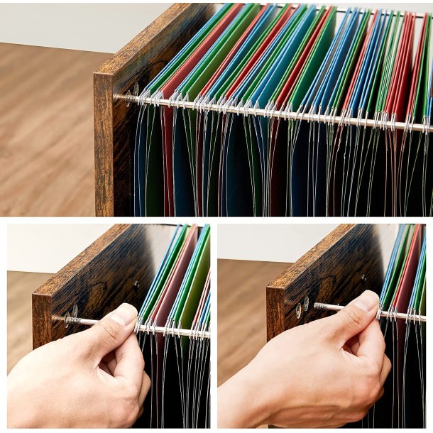 Arkivskab med 3 skuffer og hylder - rustik brun 40x80x66