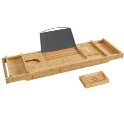 Bakke til badekar - udtrkkelig badekarshylde - bambus 75-109 cm