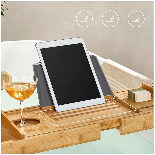 Bakke til badekar - udtrkkelig badekarshylde - bambus 75-109 cm