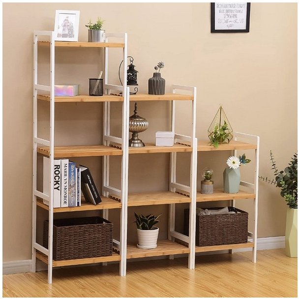 Badev�relsesreol med 3 hylder - bambus reol - 45 x 31,5 x 80