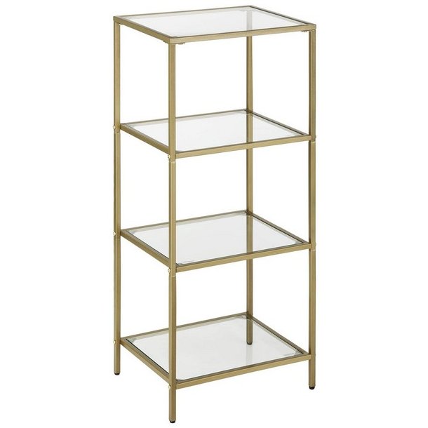 Badev�relsesreol med h�rdet glas og gyldent stel 40x30x95