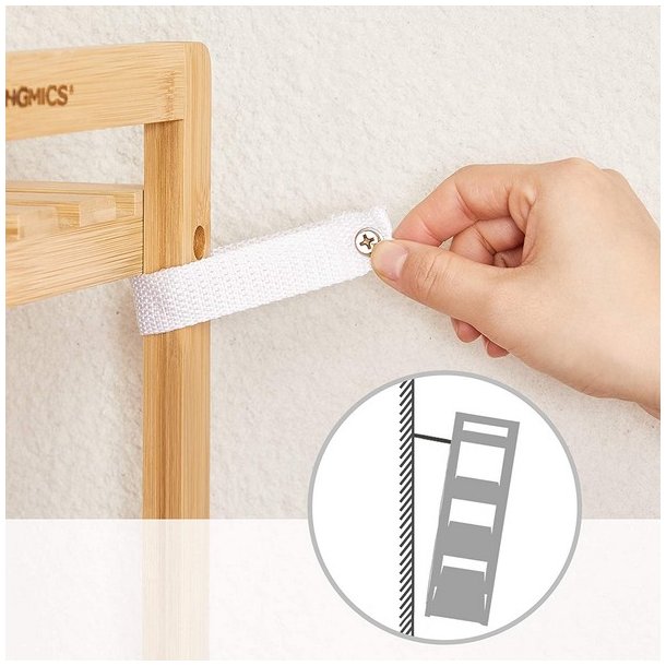 Badev�relsesreol med 3 hylder - bambus reol - 45 x 31,5 x 80