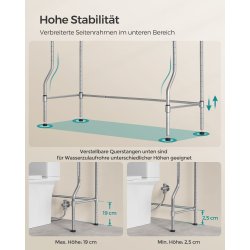 Badevrelsesreol - stlreol til over toilet og vaskemaskine - slv