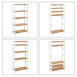 Bambus reol med 5 hylder - badev�relsesreol - 60 x 26 x 130