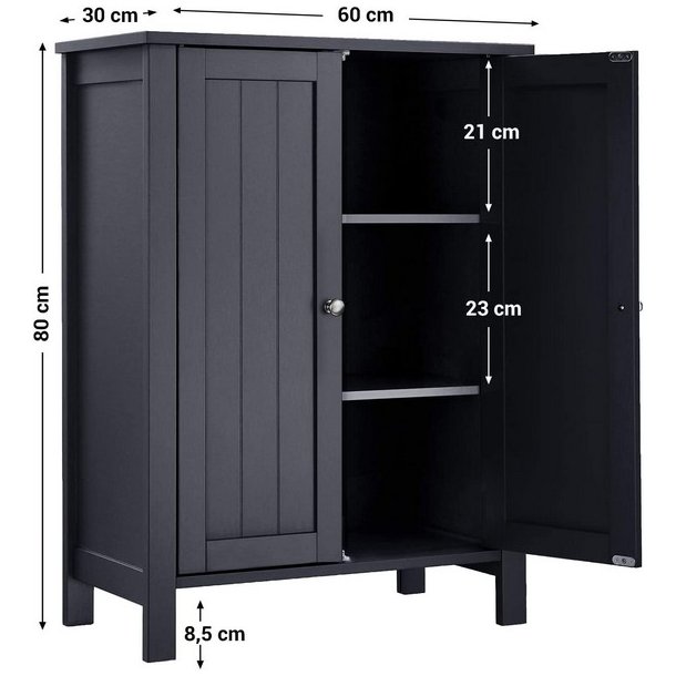 Badev�relsesskab - skab til badev�relse - gr� 80 x 60 x 30 cm