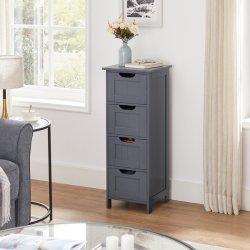 Kommode med 4 skuffer - gr� badev�relsesskab 82 x 30 x 30 cm