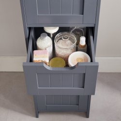 Kommode med 4 skuffer - gr� badev�relsesskab 82 x 30 x 30 cm