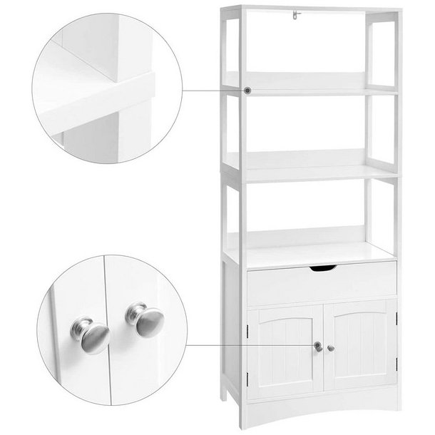 Badevrelsesskab - hvid badevrelsesreol - 154 x 60 x 32,5 cm