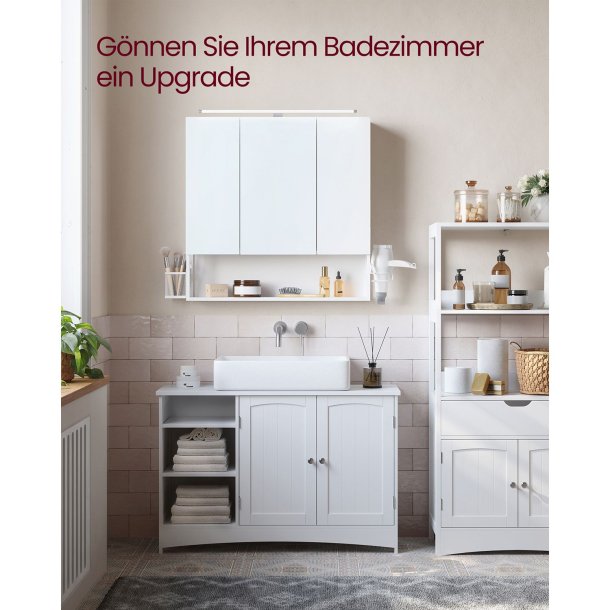 Badevrelsesskab - overskab - vghngt spejlskab - hvid