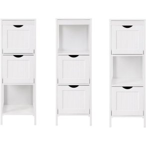 Badev�relsesreol - hvid reol til badev�relse 89 x 30 x 30 cm