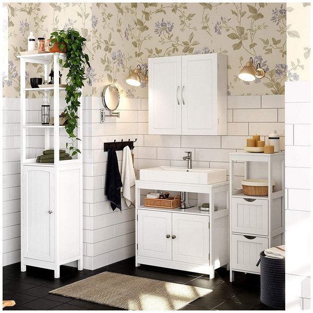 Badevrelsesskab - vghngt skab - vgskab - hvid 60 x 18 x 60