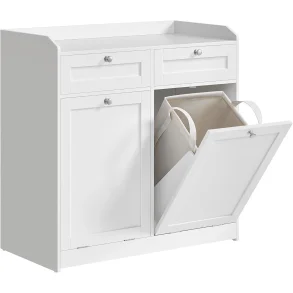 Badev�relsesskab med 2 vasket�jskurve - hvid - 40x78,9x80,2