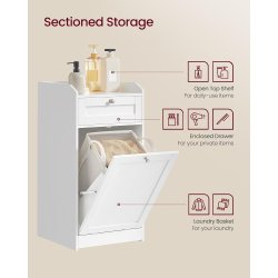 Badevrelsesskab med vasketjskurv - hvid - 40x40x80,2