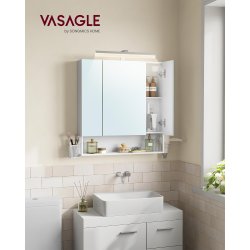 Badev�relsesskab - overskab - spejlskab med str�mstik - hvid