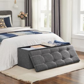 B�nk med kiste - siddeb�nk med opbevaring 110 x 38 x 38 - gr�