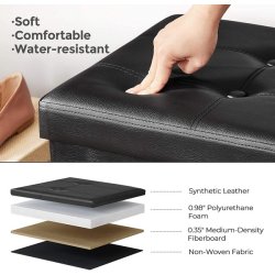 Entreb�nk - skammel med kiste 110 x 38 x 38 - sort kunstl�der